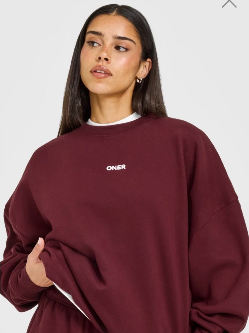 ONER Rosewood Crewneck Sweatshirt- SIZE SMALL / is an oversized fit